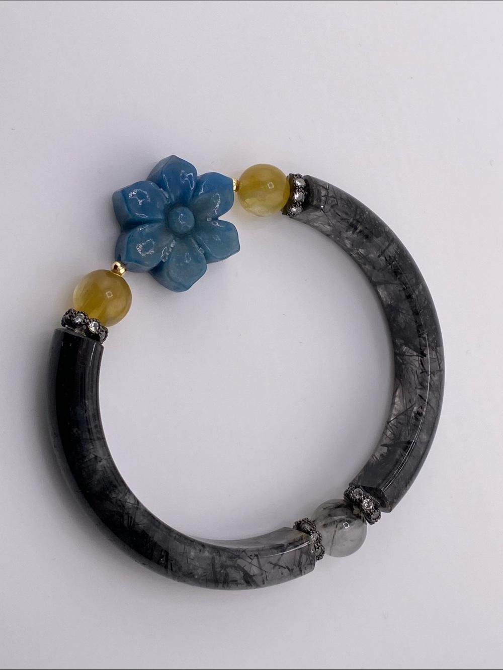 Black Tourmaline Half-Bangle Bracelet - Ultimate Protection Shield